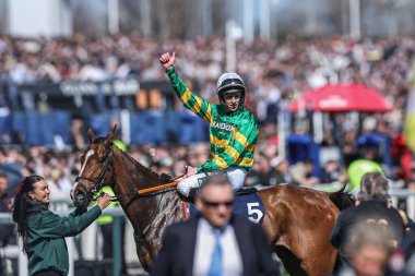 Mark Walsh tarafından sürülen Dürüstlük Politikası, 5 Nisan 2025 tarihinde Aintree Yarış Pisti, Liverpool, Birleşik Krallık 'ta düzenlenen Randox Grand National 2025 Günü' nde 13: 55 Turners Mersey Novices 'Engeli kazandı.