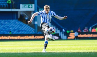 Sheffield Wednesday 'den Stuart Armstrong, 5 Nisan 2025' te Sheffield Wednesday, Hillsborough, Sheffield City 'de Hull City' ye karşı oynanan Gökyüzü İddia Şampiyonası maçında gol atarken görülüyor.