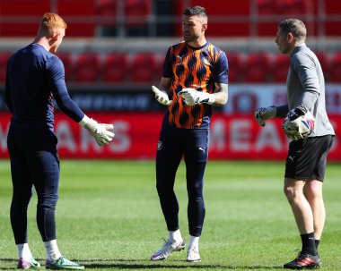 Blackpool 'dan Richard O' Donnell, maç öncesi ısınma maçında, 5 Nisan 2025 'te New York Stadyumu' nda oynanan Skor İddia Ligi 1 karşılaşmasında Rotherham United, Blackpool 'a karşı.