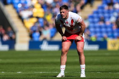 St. Helens 'ten Morgan Knowles Betfred Challenge Kupası çeyrek final maçı sırasında Warrington Wolves St. Helens' e karşı Halliwell Jones Stadyumu, Warrington, Birleşik Krallık, 5 Nisan 2025