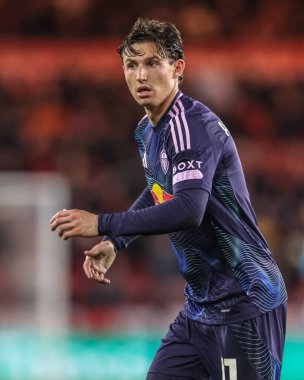 Leeds United takımından Brenden Aaronson, Middlesbrough - Leeds United maçında Riverside Stadyumu, Middlesbrough, Birleşik Krallık, 8 Nisan 2025