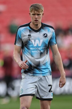 Millwall 'dan Josh Coburn 8 Nisan 2025' te Bramall Lane, Sheffield, İngiltere 'de oynanan Sky Bet Şampiyonası maçında ısınma turunda Sheffield United ile Millwall karşılaşacak.