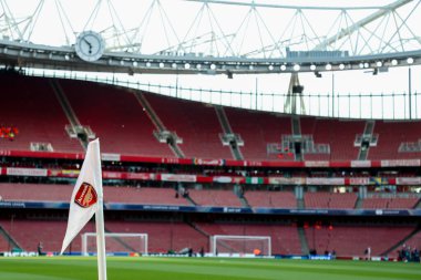UEFA Şampiyonlar Ligi çeyrek final maçından önce Londra, Emirates Stadyumu 'nda Arsenal ve Real Madrid maçının genel görünümü, 8 Nisan 2025
