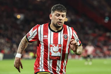 Sheffield United takımından Gustavo Hamer 8 Nisan 2025 'te Bramall Lane, Sheffield, İngiltere' de Sheffield United - Millwall maçında
