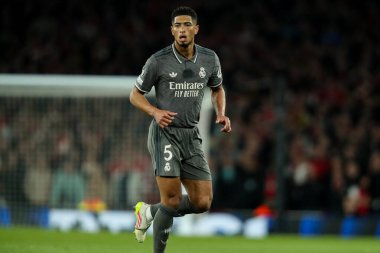 Real Madrid 'den Jude Bellingham, UEFA Şampiyonlar Ligi çeyrek final maçı sırasında Emirates Stadyumu' nda Arsenal 'e karşı Real Madrid, Londra, 8 Nisan 2025
