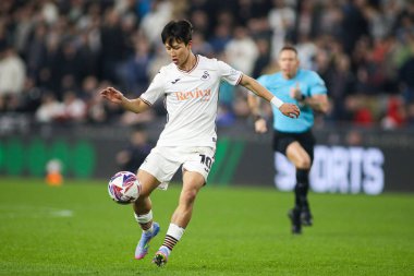 Swansea City takımından Eom Ji-Sung, Swansea City 'ye karşı Plymouth Argyle maçında 9 Nisan 2025' te Swansea.com Stadyumu 'nda karşılaşacak.