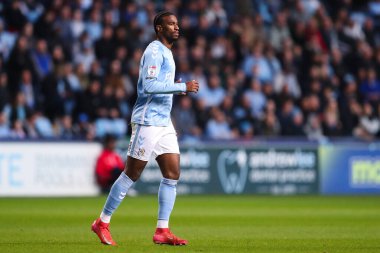 Coventry City 'den Hacı Wright. 9 Nisan 2025' te Coventry City, Coventry Building Society Arena 'da Portsmouth' a karşı oynadığı Gökyüzü İddia Şampiyonası maçında.