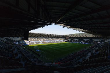 Swansea.com Stadyumu 'nun Swansea City - Plymouth Argyle maçı öncesinde Swansea.com Stadyumu, Swansea.com, İngiltere, 9 Nisan 2025