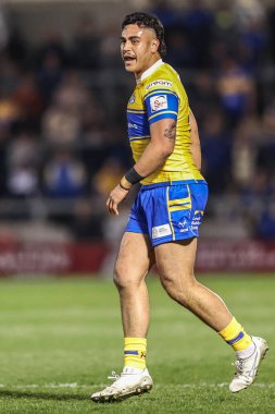 Betfred Süper Lig karşılaşmasında Leeds Rhinos 'tan Keenan Palasia Salford Red Devils, Leeds Gergedan' a karşı Salford Community Stadyumu, Eccles, İngiltere, 10 Nisan 2025