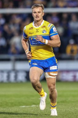 Betfred Süper Ligi karşılaşmasında Leeds Rhinos takımından Cooper Jenkins Salford Red Devils, Leeds Gergedan 'a karşı Salford Community Stadyumu, Eccles, Birleşik Krallık, 10 Nisan 2025
