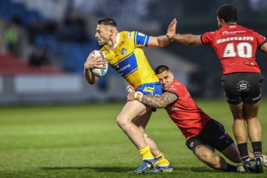 Leeds Rhinos takımından Jake Connor, Salford Red Devils - Leeds Rhinos maçında Salford Red Devils - Salford Community Stadyumu, Eccles, Birleşik Krallık, 10 Nisan 2025 'de oynanan Betfred Süper Ligi karşılaşmasında Salford Red Devils - Leeds Rhinos ile karşılaştı.