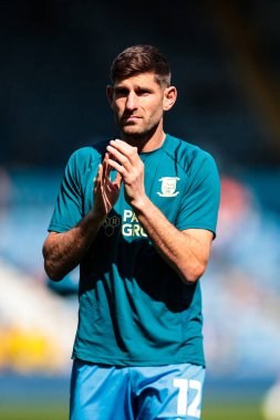 Preston North End 'den Ched Evans 12 Nisan 2025' te İngiltere, Elland Road 'da oynanan Sky Bet Şampiyonası maçında Leeds United ve Preston North End maçında ısınma turunda...