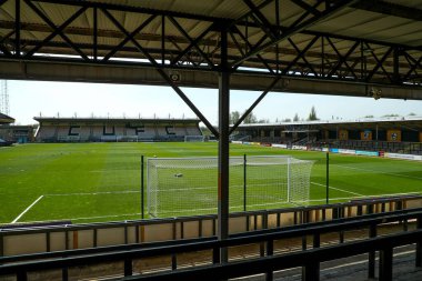 Cledara Abbey Stadyumu, 12 Nisan 2025 'te Cledara Abbey Stadyumu' nda oynanan Cambridge United - Charlton Atletizm karşılaşmasından önceki maçın genel görüntüsüdür.