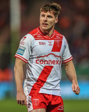 Hull KR 'dan Tom Davies 7. Betfred Süper Lig karşılaşmasında Hull KR, Wigan Warriors' a karşı Sewell Group Craven Park, Kingston üzerine Hull, İngiltere, 11 Nisan 2025