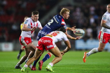 Wakefield Trinity 'den Lachlan Walmsley, Betfred Süper Lig 7. Raundu' nda pas veriyor. St Helens, Wakefield Trinity 'ye karşı.