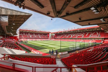 Premier League karşılaşması öncesinde Nottingham Forest, Everton 'a karşı City Ground, Nottingham, İngiltere' de 12 Nisan 2025