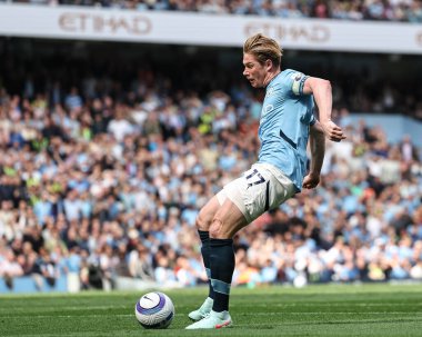 Manchester City 'den Kevin De Bruyne Premier League maçı sırasında Etihad Stadyumu' nda kristal saraya karşı 12 Nisan 2025 'te gol attı.