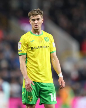 Norwich City 'den Jacob Wright Gökyüzü İddia Şampiyonası maçında Burnley, Norwich City' e karşı Turf Moor, Burnley, İngiltere, 11 Nisan 2025