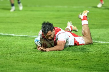 Hull KR 'dan Peta Hiku, 11 Nisan 2025' te İngiltere 'nin Hull kenti Kingston' da oynanan Sewell Group Craven Park 'ta oynanan 7.