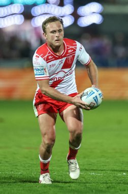 Hull KR 'dan Jez Litten, Betfred Süper Lig 7. Raundu' nda top Hull KR 'a karşı Wigan Warriors' a karşı Sewell Group Craven Park, Kingston üzerine Hull, Birleşik Krallık, 11 Nisan 2025