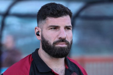 Wigan Warriors takımından Abbas Miski, 11 Nisan 2025 'te İngiltere' nin Hull-Wigan Warriors takımına karşı oynanan Betfred Süper Lig karşılaşmasında sahaya çıktı.