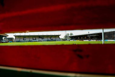 Cledara Abbey Stadyumu, 12 Nisan 2025 'te Cledara Abbey Stadyumu' nda oynanan Cambridge United - Charlton Atletizm karşılaşmasından önceki maçın genel görüntüsüdür.