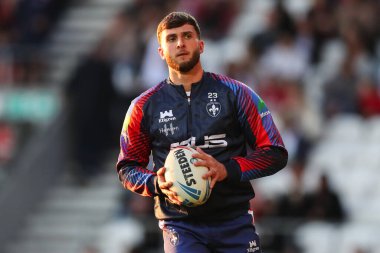 Wakefield Trinity 'den Josh Rourke maç öncesi ısınma turunda Betfred Süper Lig 7. Raundu' nda St Helens, Wicked Stadyumu, St Helens, Birleşik Krallık, 11 Nisan 2025
