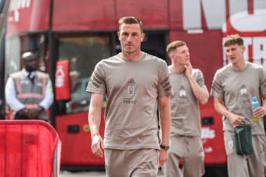 Nottingham Ormanı 'ndan Chris Wood Premier Lig maçı sırasında Nottingham Forest, Everton' a karşı City Ground, Nottingham, İngiltere, 12 Nisan 2025 'de geldi.