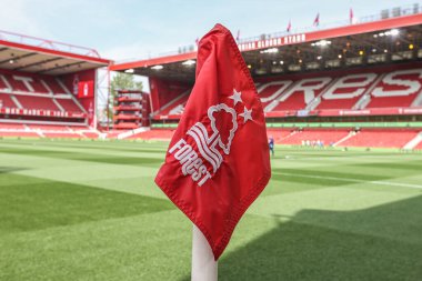 Premier League karşılaşması öncesinde Nottingham Forest, Everton 'a karşı City Ground, Nottingham, İngiltere' de 12 Nisan 2025