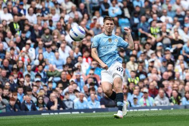 Manchester City 'den James McAtee Premier League maçı sırasında Etihad Stadyumu' ndaki Manchester City - Crystal Palace maçında gol attı.