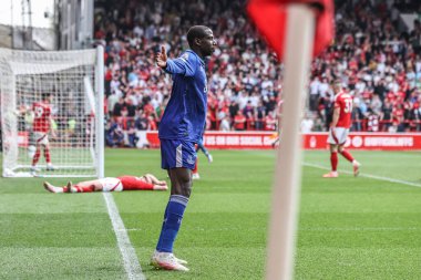 Everton 'dan Abdoulaye Doucour, Premier League maçında Nottingham Forest Everton' a karşı 12 Nisan 2025 'te City Ground, Nottingham, İngiltere' de 0-1 kazanma hedefini kutluyor.