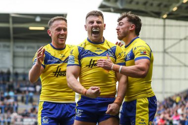 Warrington Wolves 'tan George Williams, 12 Nisan 2025' te Warrington, İngiltere 'deki Halliwell Jones Stadyumu' nda oynanan 7.
