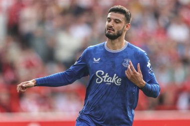 Everton 'dan Armando Broja Premier Lig maçı sırasında Nottingham Forest, Everton' a karşı City Ground, Nottingham, İngiltere, 12 Nisan 2025