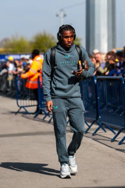 Preston North End 'den Jayden Meghoma, 12 Nisan 2025' te Elland Road, İngiltere 'de Leeds United ve Preston North End arasındaki Sky Bet Şampiyonası öncesinde Elland Road' a vardı.