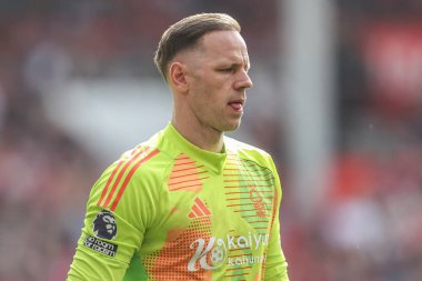 Nottingham Ormanı 'ndan Matz Sels Premier League maçı sırasında Nottingham Forest Everton' a karşı City Ground, Nottingham, İngiltere, 12 Nisan 2025