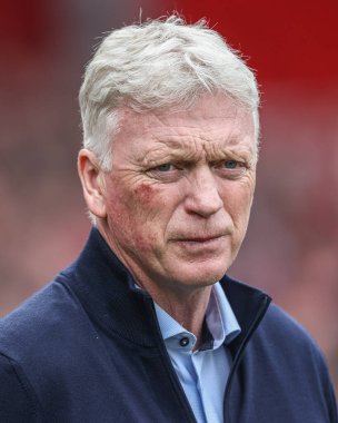 Premier Lig maçında David Moyes 'in menajeri Nottingham Forest, Everton' a karşı City Ground, Nottingham, İngiltere, 12 Nisan 2025