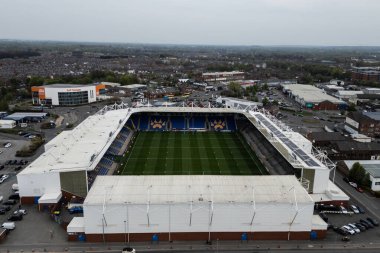 Halliwell Jones Stadyumu 'nun hava görüntüsü Betfred Süper Lig 7. raundu öncesinde Warrington Wolves vs Hull FC maçı Halliwell Jones Stadyumu, Warrington, İngiltere, 12 Nisan 2025