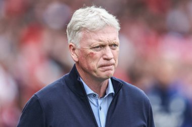 Premier Lig maçında David Moyes 'in menajeri Nottingham Forest, Everton' a karşı City Ground, Nottingham, İngiltere, 12 Nisan 2025