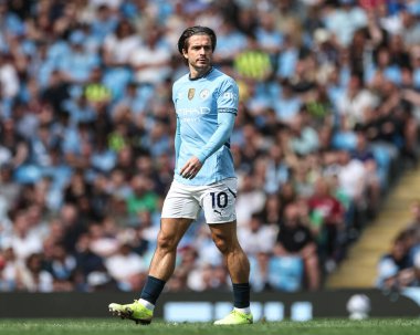Premier Lig maçında Manchester City, Etihad Stadyumu 'nda Crystal Palace' a karşı Jack Grealish, 12 Nisan 2025