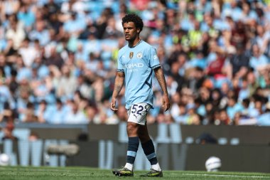 Manchester Premier League maçında Oscar Bobb Manchester City ile Crystal Palace maçında Etihad Stadyumu, Manchester, İngiltere, 12 Nisan 2025