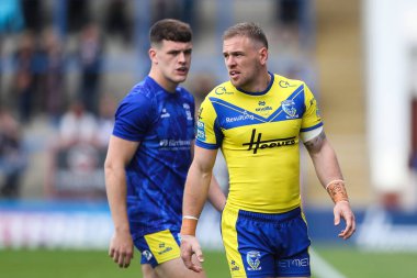 Warrington Wolves takımından Matt Dufty 12 Nisan 2025 'te İngiltere' nin Halliwell Jones Stadyumu 'nda oynanan 7.