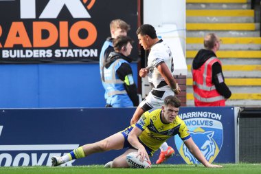Warrington Wolves 'tan Josh Thewlis, 12 Nisan 2025' te Warrington, İngiltere 'deki Halliwell Jones Stadyumu' nda oynanan 7.