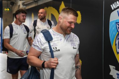 Warrington Wolves takımından Luke Yates, 12 Nisan 2025 'te Warrington Jones Stadyumu' nda oynanan Warrington Wolves vs Hull FC karşılaşmasında Betfred Süper Lig 7.