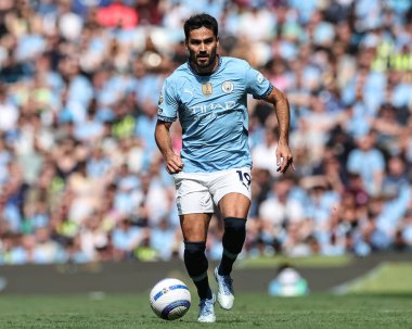 Manchester City Premier Lig maçında top Manchester City 'ye karşı Crystal Palace' da Etihad Stadyumu, Manchester, İngiltere 'de 12 Nisan 2025