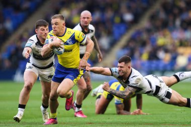 Warrington Wolves takımından Matt Dufty, 12 Nisan 2025 'te Warrington, İngiltere' deki Halliwell Jones Stadyumu 'nda oynanan 7.