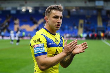 Warrington Wolves 'tan Sam Powell, 12 Nisan 2025' te Warrington, İngiltere 'deki Halliwell Jones Stadyumu' nda oynanan 7.