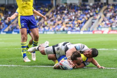Warrington Wolves 'tan Matty Ashton, 12 Nisan 2025' te Warrington, İngiltere 'deki Halliwell Jones Stadyumu' nda oynanan 7.