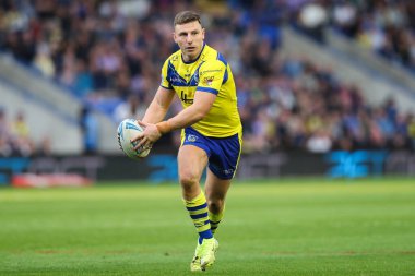 Warrington Wolves 'tan George Williams, 12 Nisan 2025' te İngiltere 'nin Warrington şehrinde oynanan 7. Betfred Süper Lig karşılaşmasında Warrington Wolves, Hull FC' ye karşı.
