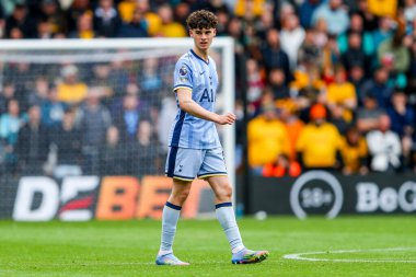 Tottenham Hotspur 'dan Archie Gray, Premier Lig maçı sırasında Wolverhampton Wanderers' a karşı Tottenham Hotspur 'a bakıyor. Molineux, Wolverhampton, Birleşik Krallık' ta, 13 Nisan 2025