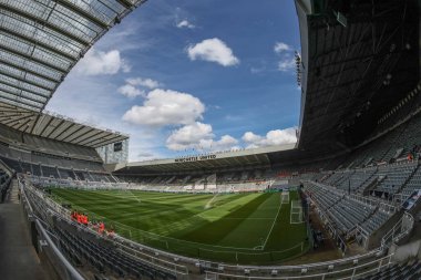 Premier Lig maçı sırasında St James Park 'ın genel görünümü Newcastle United ile Manchester United arasındaki St. James' s Park, Newcastle, İngiltere, 13 Nisan 2025